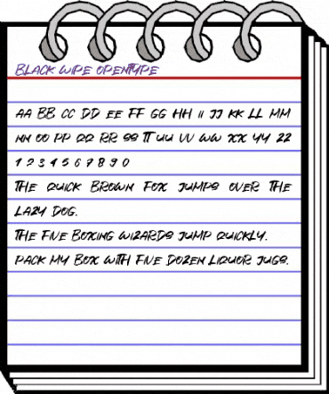 Black Wipe Regular animated font preview