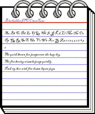 Blackadder ITC Regular animated font preview