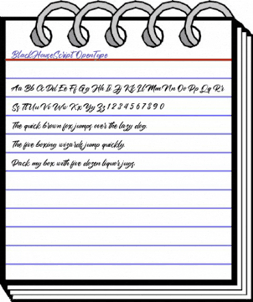 BlackHouse Script Regular animated font preview