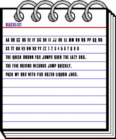 Blacklist Regular animated font preview