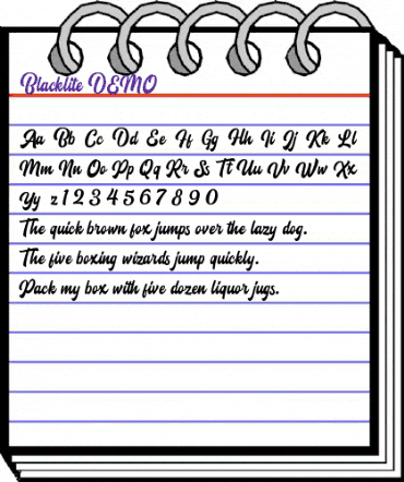 Blacklite DEMO Regular animated font preview
