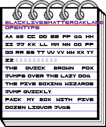 Black Lives Matter Oakland animated font preview