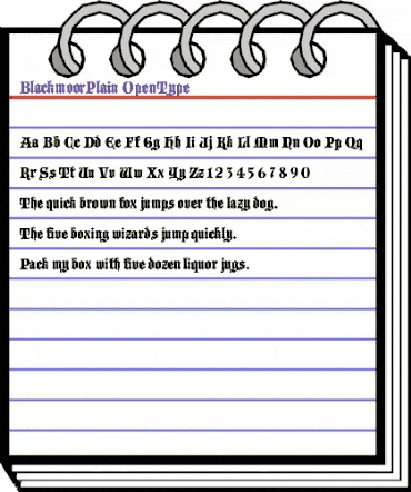 Blackmoor Plain animated font preview