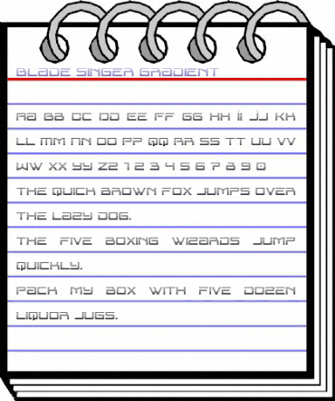 Blade Singer Gradient Regular animated font preview