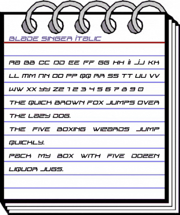 Blade Singer Italic Regular animated font preview