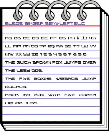 Blade Singer Semi-Leftalic Regular animated font preview
