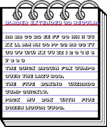 Blader Extended 3D Regular animated font preview