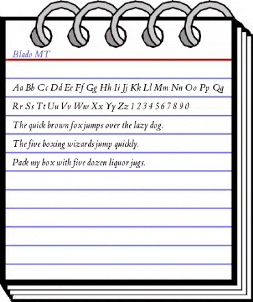 Blado MT Italic animated font preview