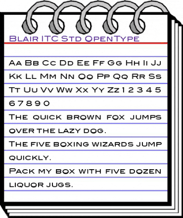 Blair ITC Std Regular animated font preview
