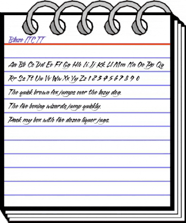 Blaze ITC TT Regular animated font preview