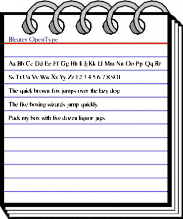 Blearex Regular animated font preview