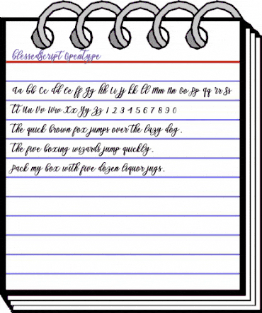 Blessed Script Regular animated font preview