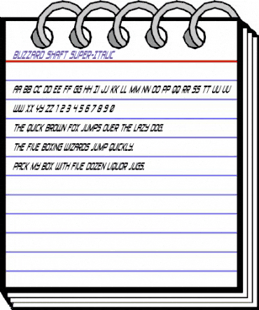 Blizzard Shaft Super-Italic Regular animated font preview