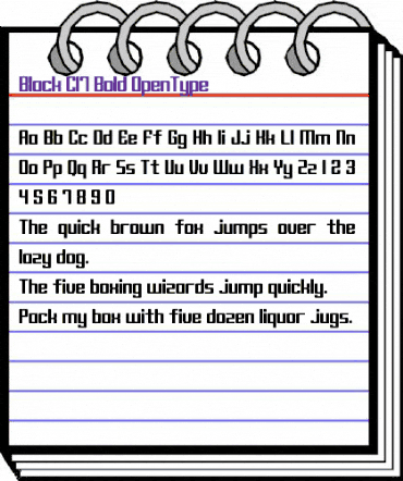 Block C17 Bold animated font preview