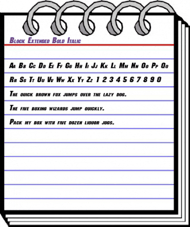 Block-Extended Bold Italic animated font preview Block-Extended Bold Italic animated font preview