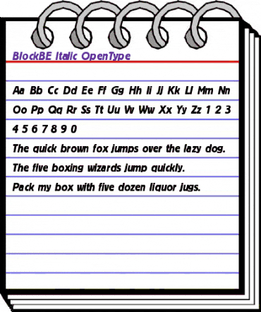 Block Berthold Italic animated font preview