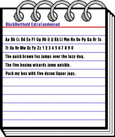 BlockBerthold-ExtraCondensed Roman animated font preview
