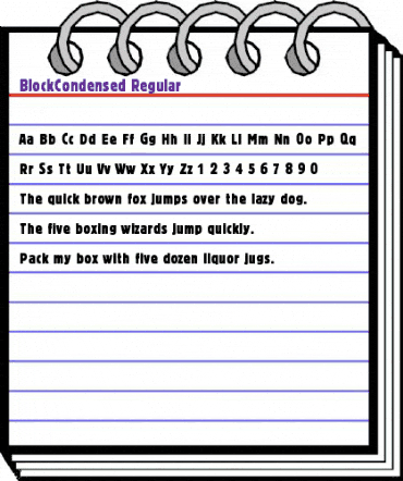 BlockCondensed Regular animated font preview
