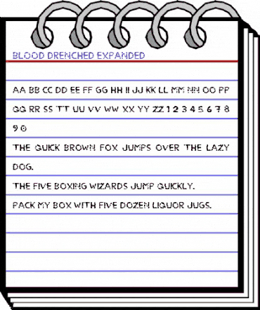 Blood Drenched Expanded Regular animated font preview