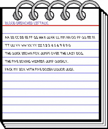 Blood Drenched Leftalic Regular animated font preview