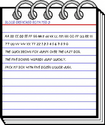 Blood Drenched Rotated 2 Regular animated font preview