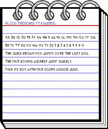 Blood Drenched Staggered Regular animated font preview