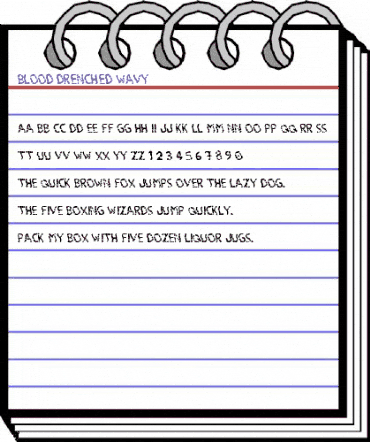 Blood Drenched Wavy Regular animated font preview