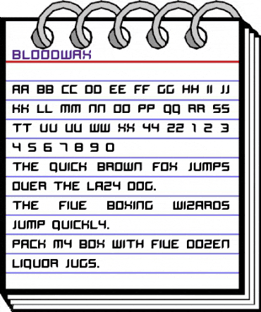 BloodWax Medium animated font preview