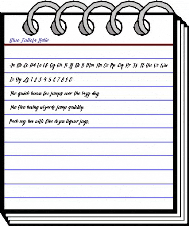 Blue Julieta Italic Regular animated font preview