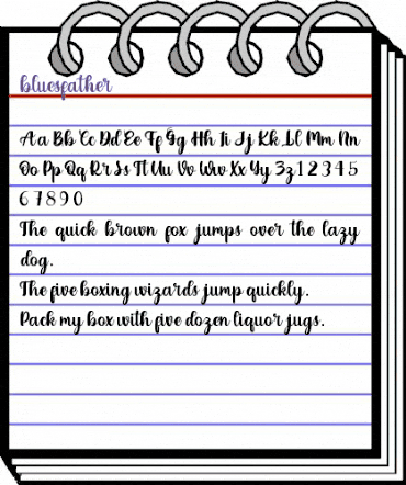 bluesfather Regular animated font preview