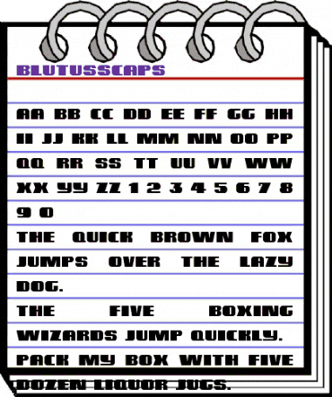 BlutussCaps Regular animated font preview