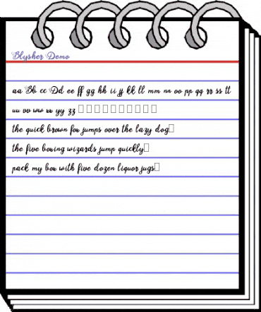 Blysher Demo animated font preview