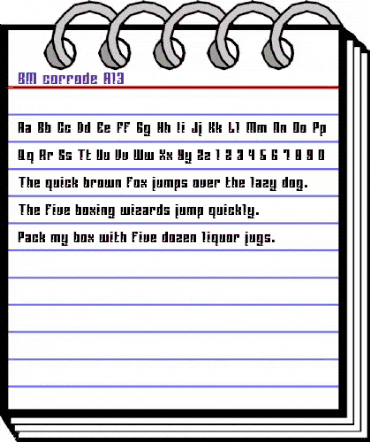 BM corrode A13 animated font preview