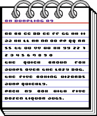 BM dumpling A9 animated font preview