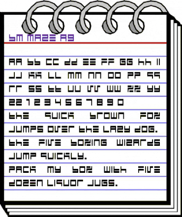 BM maze A9 animated font preview