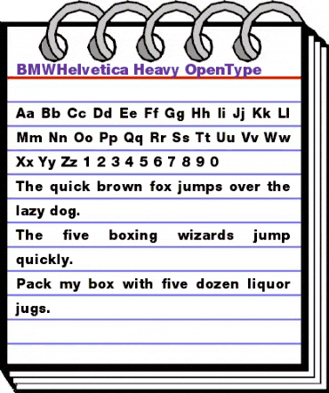 BMW Helvetica 85 Heavy animated font preview