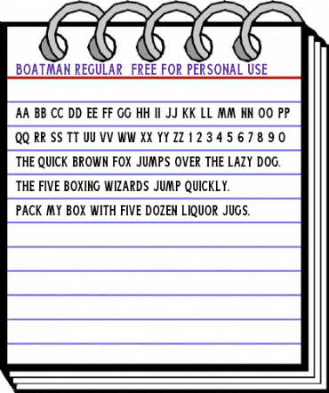 Boatman Regular (Free Personal Use) Regular animated font preview