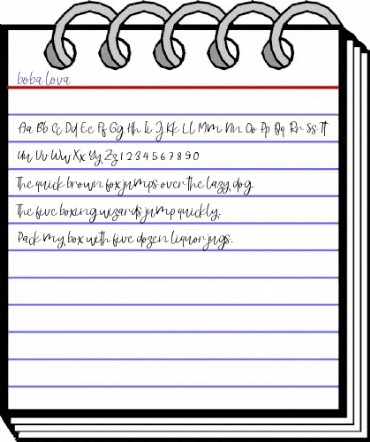 boba lova Regular animated font preview