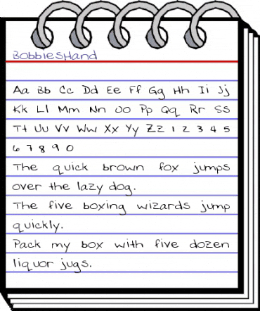 BobbiesHand Regular animated font preview
