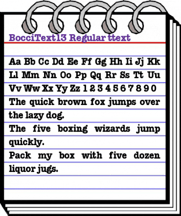 BocciText13 Regular animated font preview