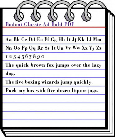 Bodoni Classic Ad Bold animated font preview