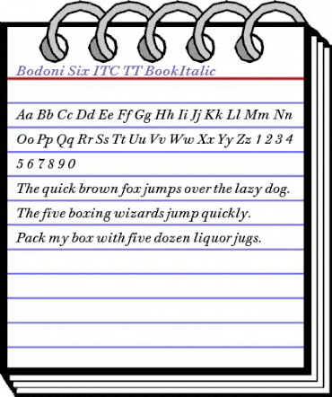 Bodoni Six ITC TT BookItalic animated font preview