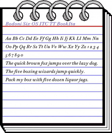 Bodoni Six OS ITC TT BookIta animated font preview