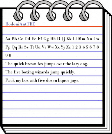 BodoniAntTEE Regular animated font preview