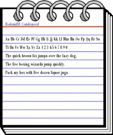 BodoniBE-Condensed Roman animated font preview