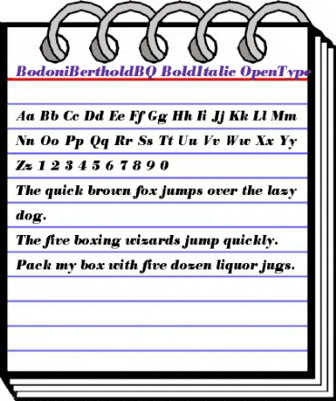 Bodoni Berthold BQ Regular animated font preview