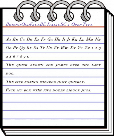 Bodoni Old Face BE Italic SC animated font preview