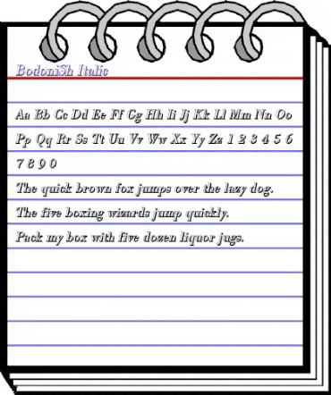 BodoniSh Italic animated font preview