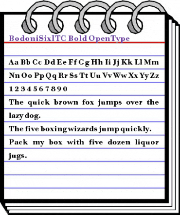 Bodoni Six ITC Bold animated font preview