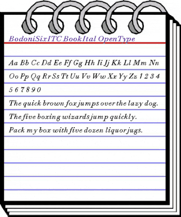 Bodoni Six ITC Book Italic animated font preview